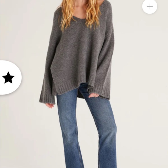 Z supply weekender v neck gray sweater never worn. Size xs - Picture 2 of 6